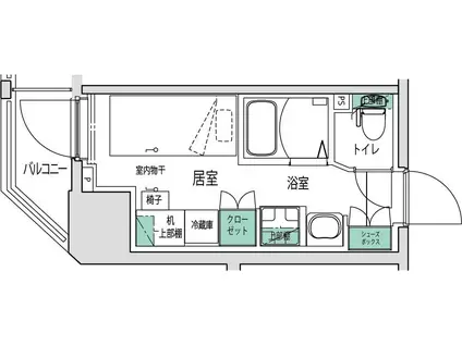 キャンパスヴィレッジ溝の口(ワンルーム/4階)の間取り写真