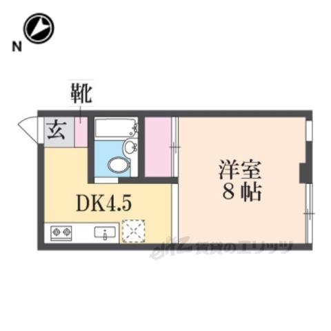 コーポ華(1DK/1階)の間取り写真