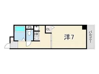 HAYASHIビル(1DK/1階)の間取り写真