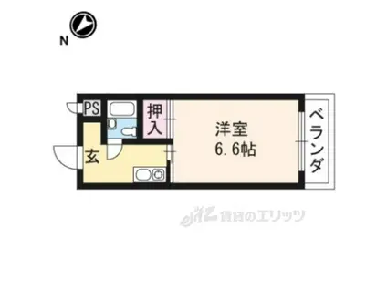 クローバーハイツⅠ(1K/2階)の間取り写真