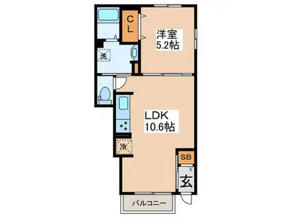 メゾン・フラン(1LDK/1階)の間取り写真