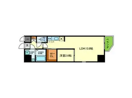 ONLYONE池田新町(1LDK/5階)の間取り写真