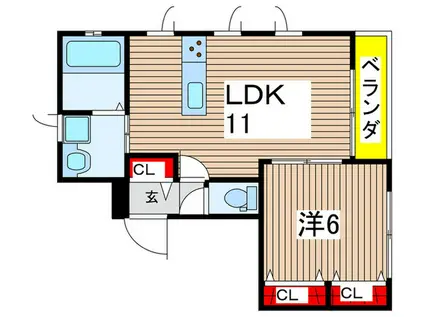 TI AMO KUNITACHI(1LDK/1階)の間取り写真