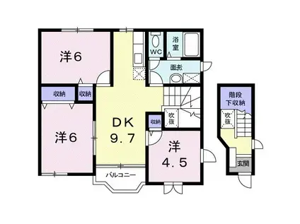 ハイツ・カモ(3DK/2階)の間取り写真