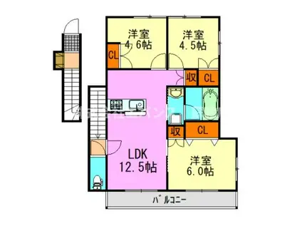 メゾン・ド・フレア(3LDK/2階)の間取り写真