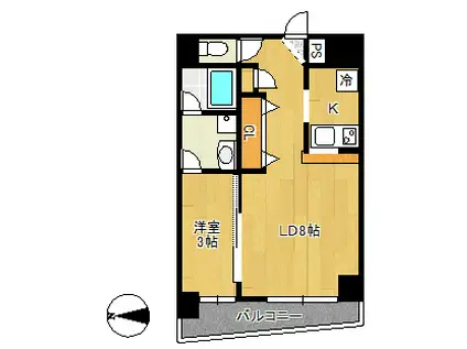 バリューIII(1LDK/3階)の間取り写真