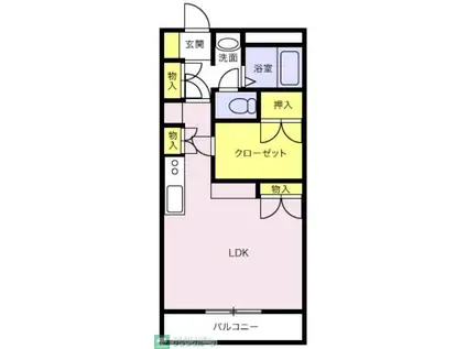 高砂ハイツ石原2(ワンルーム/4階)の間取り写真