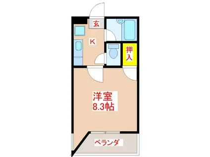 マルシェール気象台(1K/1階)の間取り写真