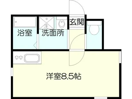 稲荷ノアレジデンス(ワンルーム/2階)の間取り写真