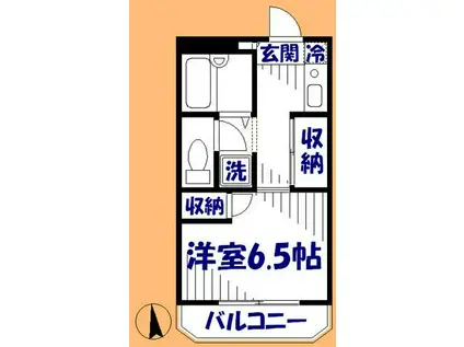 パルクルーエ(1K/1階)の間取り写真