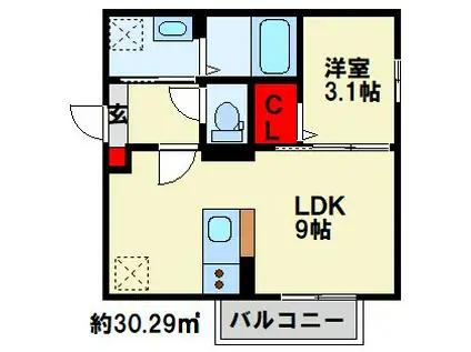 喜宝 YUKUHASHI(1LDK/1階)の間取り写真