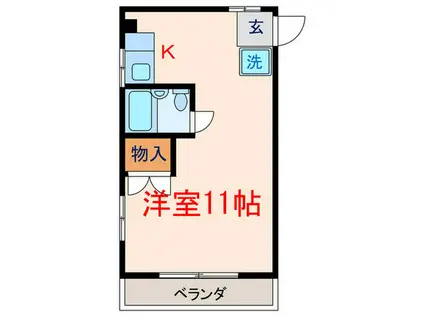 タマハイツ(ワンルーム/2階)の間取り写真