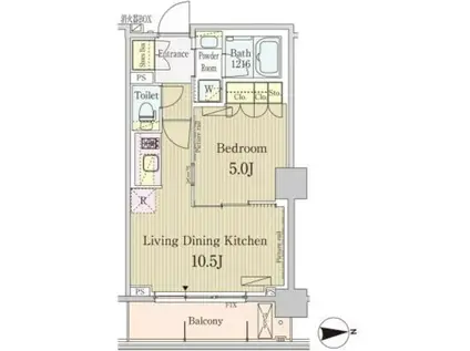 パークアクシス池田山(1LDK/1階)の間取り写真