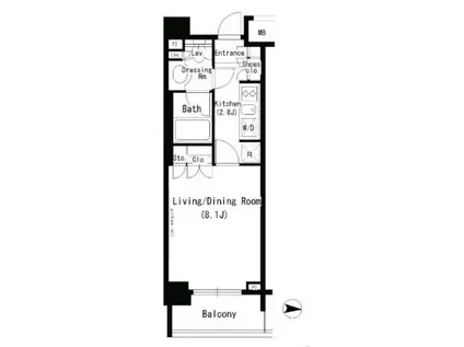 PARKAXIS浜松町(1K/5階)の間取り写真