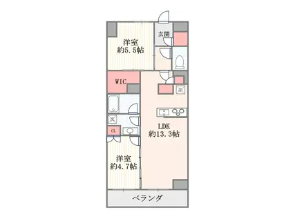 プレディア町屋(2LDK/1階)の間取り写真