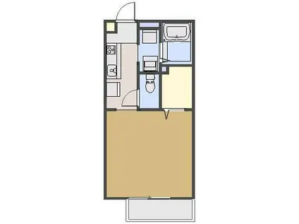 フェルメール(1K/2階)の間取り写真