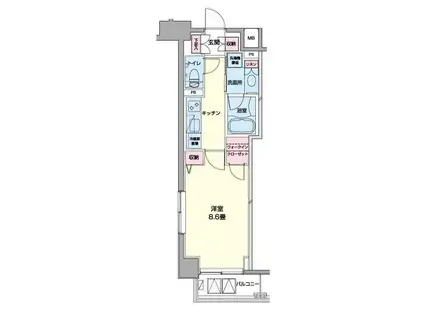 プライムアーバン日本橋浜町(1K/9階)の間取り写真