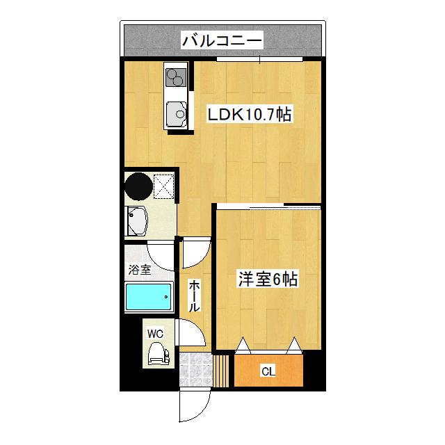 ソシオ山下通(1LDK/2階)の間取り写真