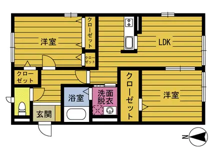 メイユール(2LDK/1階)の間取り写真