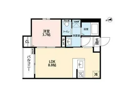 ROBOT HOME 高畑III(1LDK/1階)の間取り写真