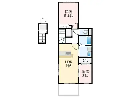 ジェントリーIII(2LDK/2階)の間取り写真