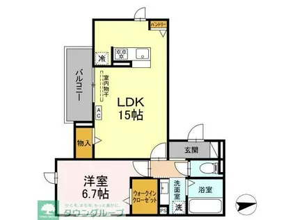D-ROOM 剣(1LDK/2階)の間取り写真