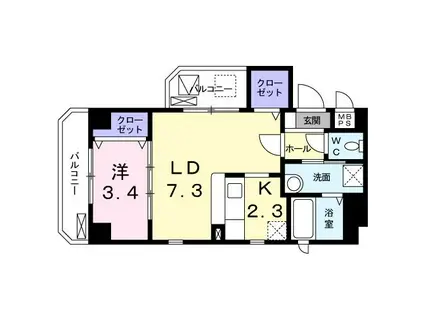 AMAREMATUMIZAKA(1LDK/3階)の間取り写真