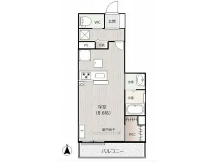 パティオ南方(ワンルーム/2階)の間取り写真