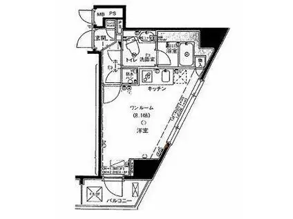 グレイス高輪タワー(ワンルーム/5階)の間取り写真
