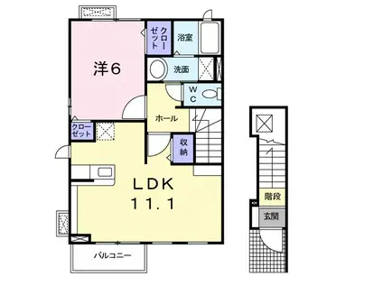 ル・リアン(1LDK/2階)の間取り写真