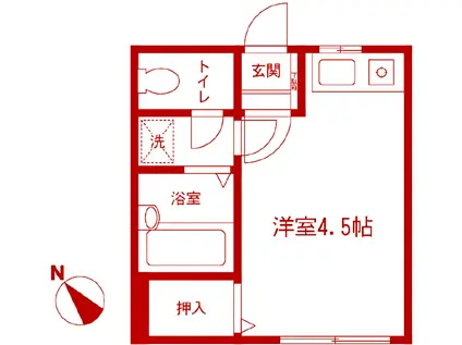 ブラウンハイツ(ワンルーム/1階)の間取り写真