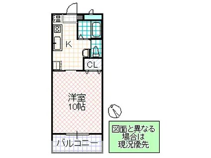 M-HOUSE(1K/3階)の間取り写真