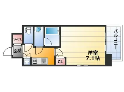 リッツ新大阪(1K/12階)の間取り写真