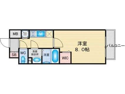 CREST TAPP名古屋山王(1K/14階)の間取り写真