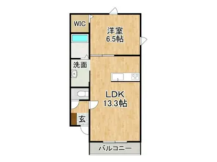 ラ・パーチェ白樺(1LDK/2階)の間取り写真