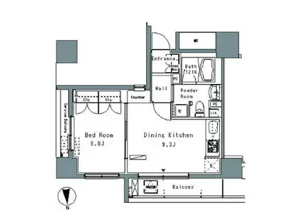パークアクシス仲御徒町(1DK/3階)の間取り写真
