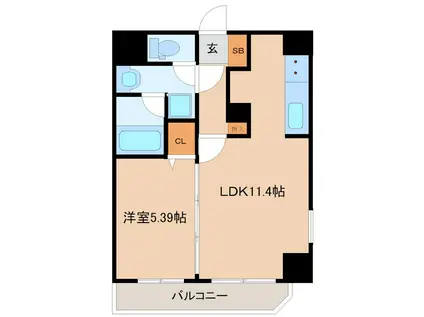 ヴェルト浅草(1LDK/10階)の間取り写真