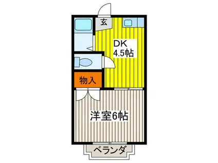 モンシャトー(1DK/1階)の間取り写真