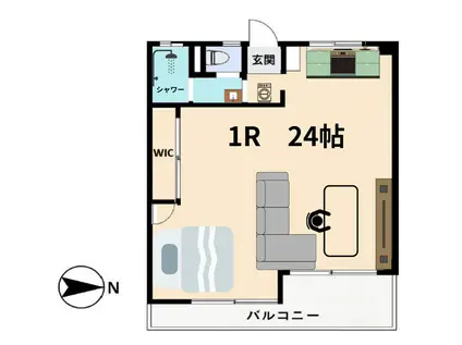 南台ハイツ(ワンルーム/3階)の間取り写真