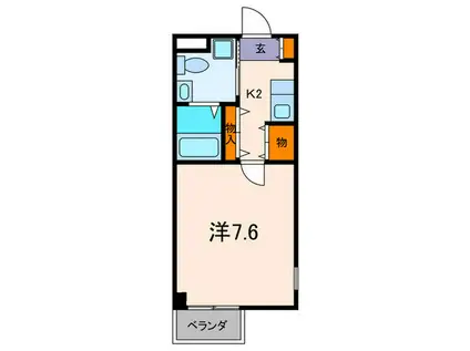 阪急今津線 門戸厄神駅 徒歩3分 3階建 築20年(1K/3階)の間取り写真