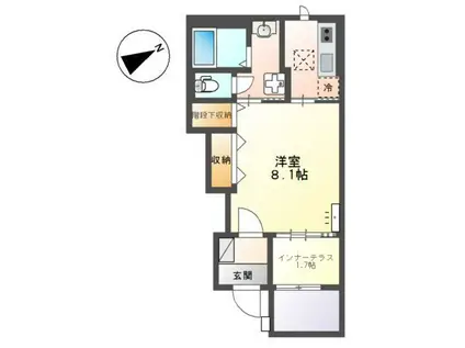 プラン デスポワール(1K/1階)の間取り写真