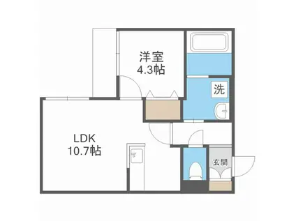 POMMERAIE北円山 ポムレ北円山(1LDK/4階)の間取り写真