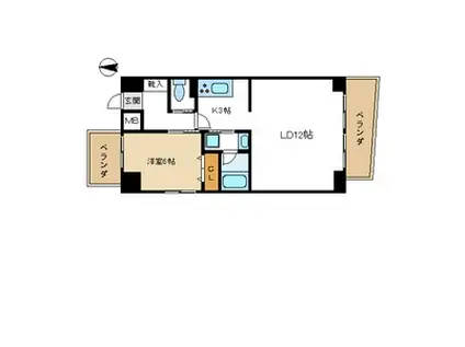 ブルームライフ今池(1LDK/10階)の間取り写真