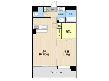 ウォルトン長嶺(1LDK/2階)の間取り写真