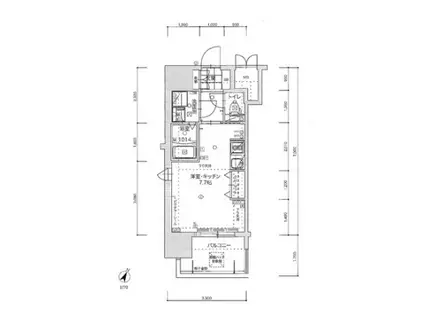 アルファシオリエンソ(ワンルーム/11階)の間取り写真