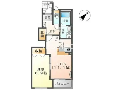 SGT I(1LDK/1階)の間取り写真