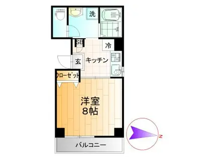 レクシズ浅草本所(1K/6階)の間取り写真