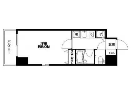 CITY SPIRE東大井(1K/11階)の間取り写真