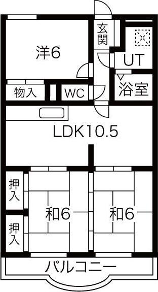 クローバーガーデンA(3LDK/3階)の間取り写真