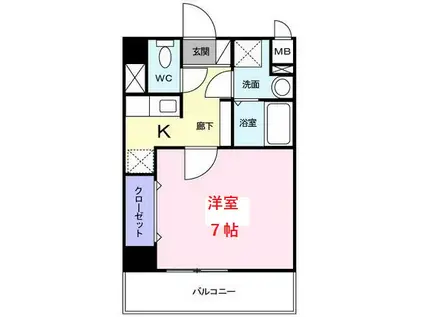 メゾン・リュミエール(1K/1階)の間取り写真